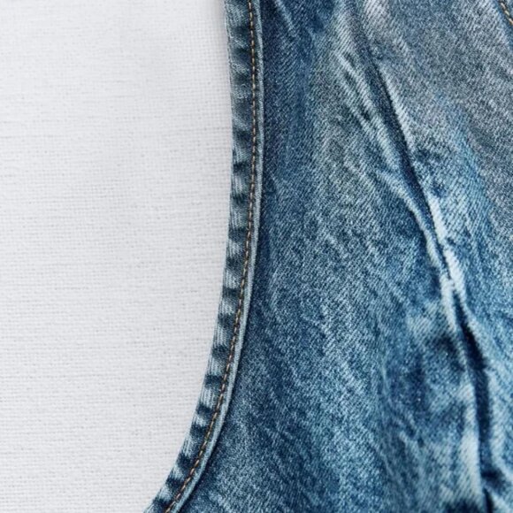 ZARA Z1975 CROPPED DENIM VEST - Picture 6 of 8